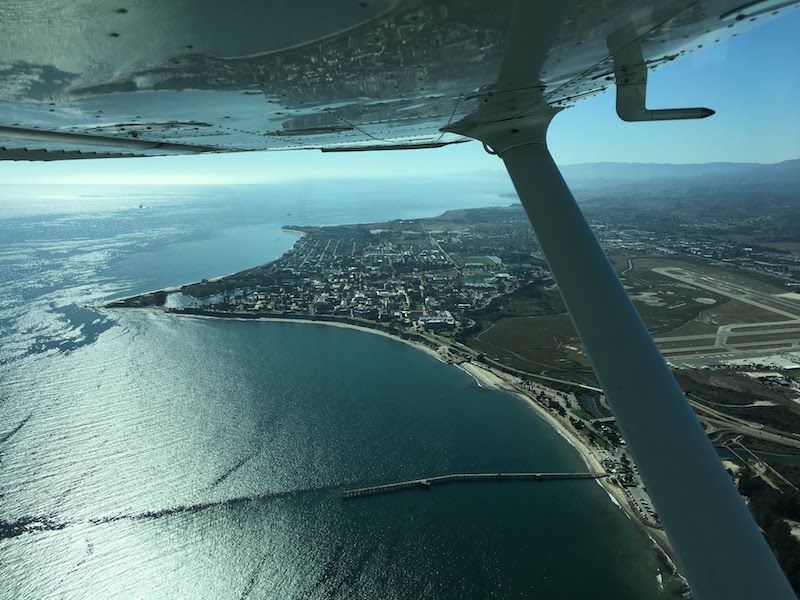 a shot I took over my shoulder as I departed Santa Barbara airport on my long solo xc in 2019